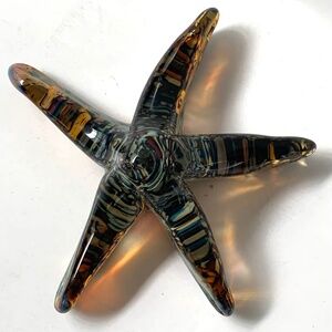 K. Howard Hand Blown Art Glass Starfish Oregon Signed Art